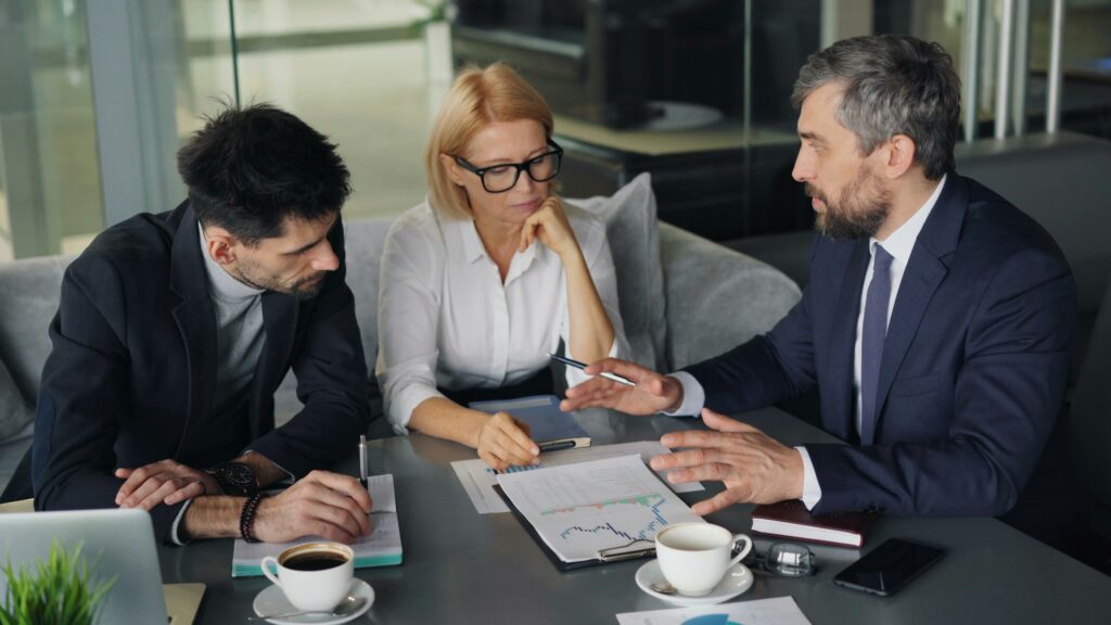 Clients discussing estate planning options during a probate appraisal consultation